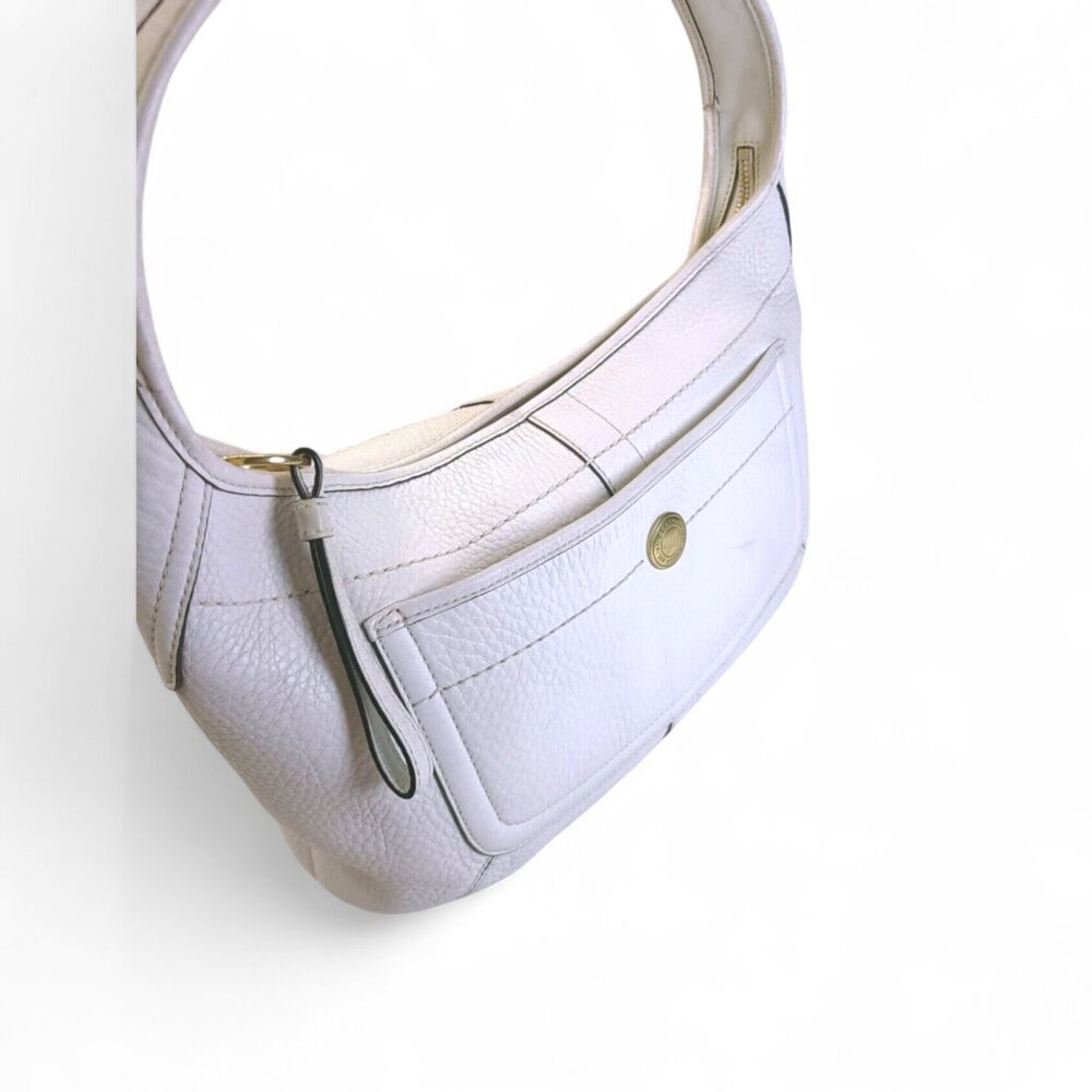 COACH ERGO Pebbled Leather Bag Ivory Y2K - Picture 4 of 8